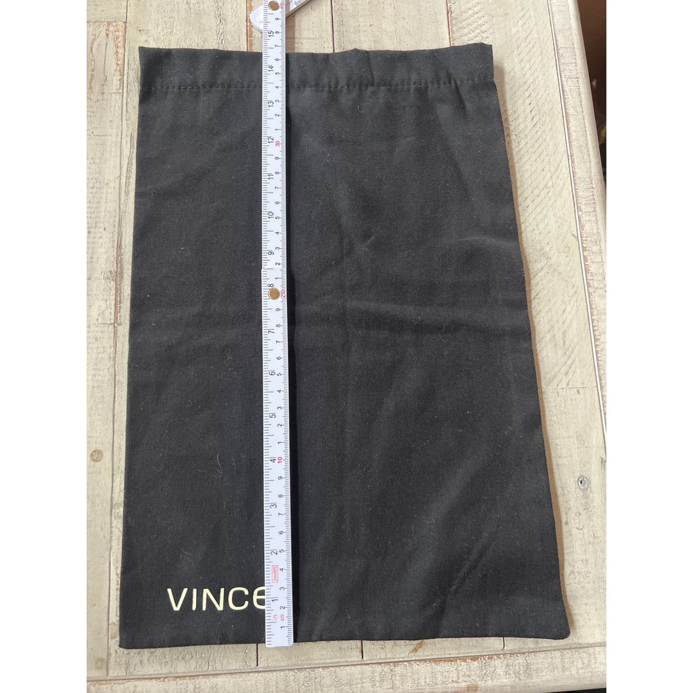 Vince‎ Black Cotton Canvas Shoe Handbag Dust Bag Gold Logo 15x9.5 Inch Authentic